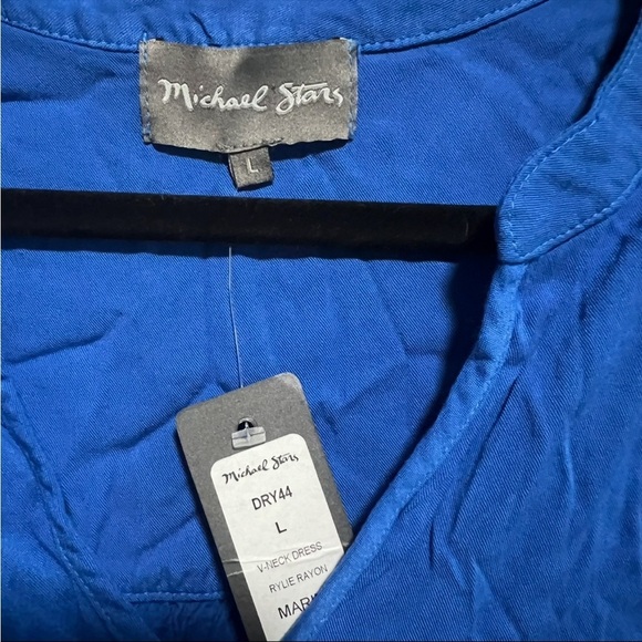 Michael Stars V-NECK DRESS Mariana Dress in Blue, New with Tags - Picture 4 of 6